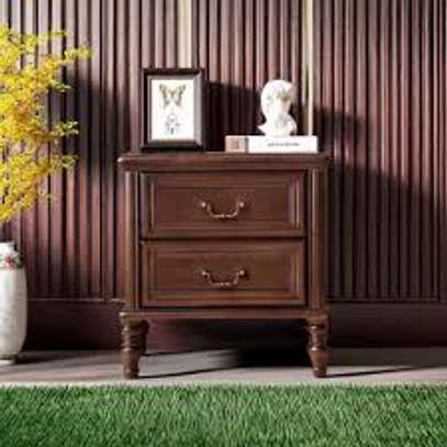2 Drawer Mahogany Bedside Cabinet image 5