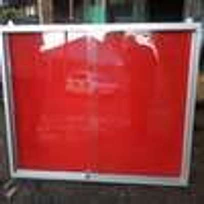 Glass sliding pin noticeboards  4*2ft image 3