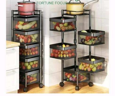 Round and Square Fruit Racks with Wheels image 1