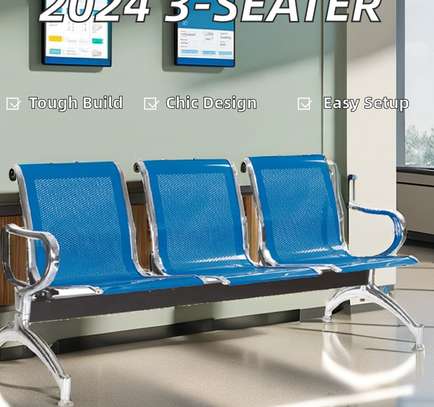 OFFICE BENCH: Blue 3 Seater Office Bench image 5