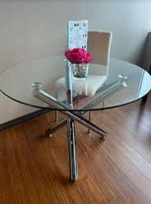 Round Clear Glass Coffee Table image 5