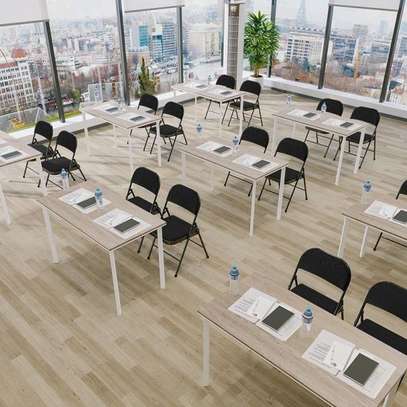 Office Foldable Black Upholstered Seating Chair image 6