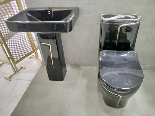Modern Black toilet set image 3