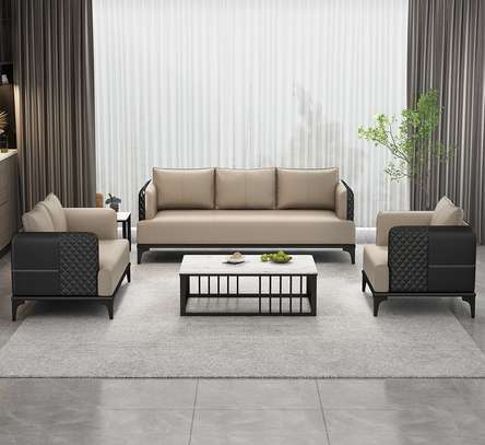 High Quality Modern Executive Leather 5 Seater Office Sofas image 9