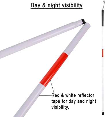 Folding Blind Cane Reflective Red
/ White Cane Walking Stick image 4