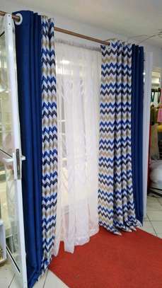 Matching blue curtains image 1