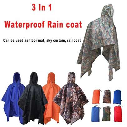 3 In 1 Hiking Poncho Rain Coat Backpack Waterproof image 2