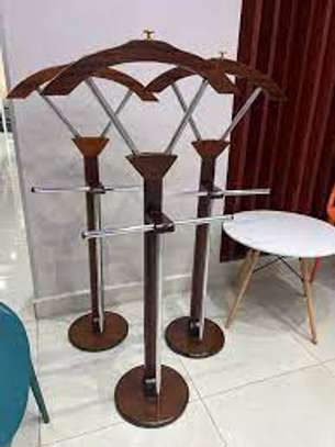 Modern Wood-Metal Executive Office Coat Hanger Stand image 3