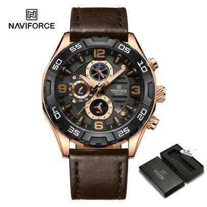 NF8043 Casual Leather Strap Quartz Watch for Men image 1
