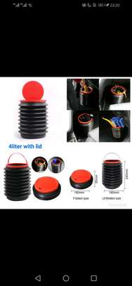 Collapsible car dustbin with lid image 1