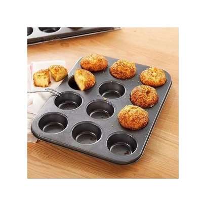 Non-Stick 12 Holes Muffin Cupcake Baking Tray image 1