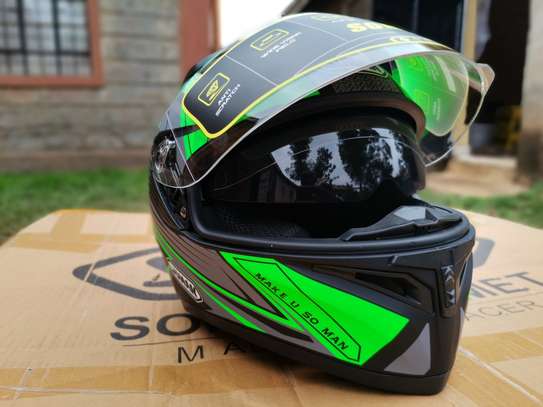 S960 DOT/ECE Certified Soman Full Face Double Visor Helmet image 1