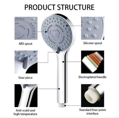 5-setting Adjustable hand-held water saving SPA shower head image 2