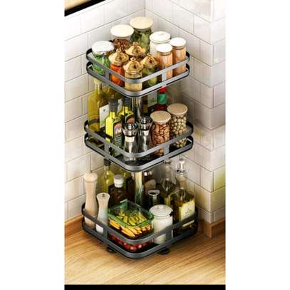 3 Tier square Metallic  Rotating Spice / Storage Rack* image 1