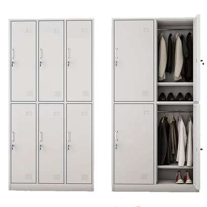Office Cabinet: 6- Locker Gray Office Storage Cabinet image 4