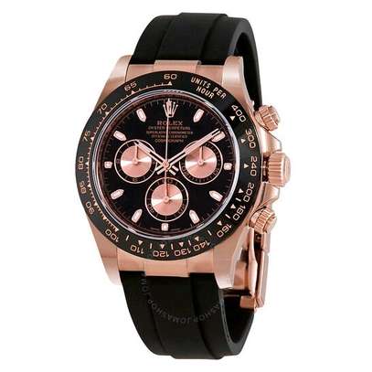 Rolex Cosmograph Daytona Black Rubber Strap Watch image 1