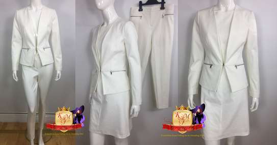 White 3 Piece Suit Made in UK. image 1