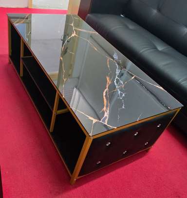 Coffee Table; Midnight Glass Artisan Coffee Table image 6