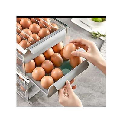 32 Grid Egg Tray Holder Double-Layer Fridge Drawer Storage image 4