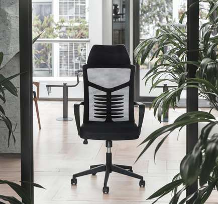 Office Chair: Mesh ergonomic office chair- black image 4