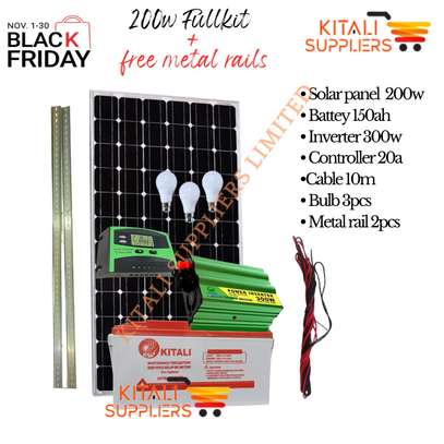 Solar fullkit 200watts with free metal rails image 2