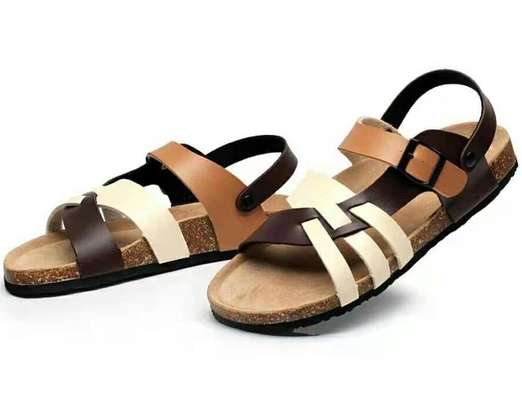 Leather Guoluofei Sandals Double Buckle Footbed Sandals image 2