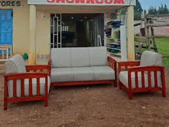 Sofa; 5 Seater Wooden Armrest Outdoor Resting Sofas image 4