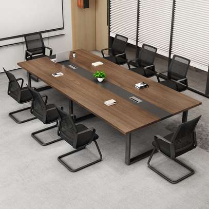 12-Seat Modern Conference Table – Metal Leg Frame image 2