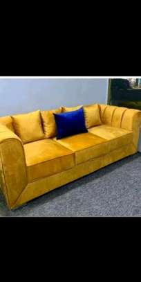 Elegant 3 -Seater Yellow Sofa image 1