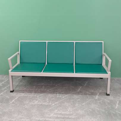 Office Bench: 3 Seater Blue Heavy Gauge Bench image 2