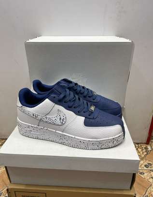 Nike Air force 1 White & Navy Blue Low Split Sneakers image 1