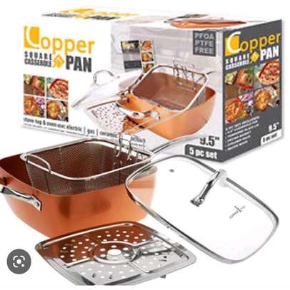 Long handle copper pan image 1