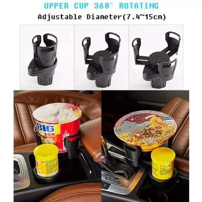 Strong durable expandable dual slot car cup holder image 1