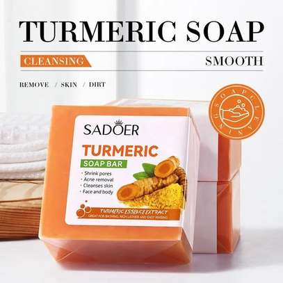 SADOER  Turmeric Anti Acne Soap, Face and Body Tumeric Soap image 1