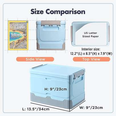 Foldable storage box  with lid home organizer -medium image 2