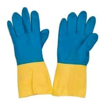 Bi-color rubber latex gloves image 9