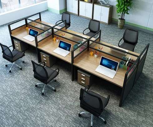 Office Workstation :  Modular 4-Way Staff Workstation, image 5