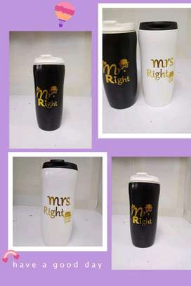 ceramic thermo mug Mr and Mrs right image 3