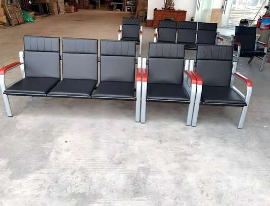 5 Seater Modern Leather Reception Living Room Sofa Set image 3