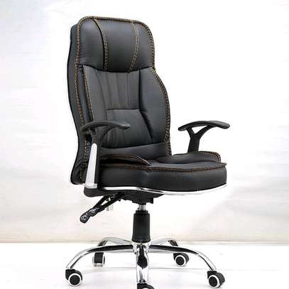 Office leather chair with wheels image 1