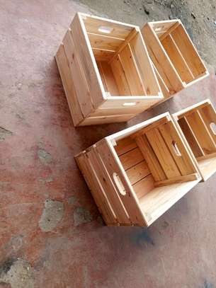 Wooden boxes. image 1