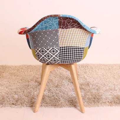 Dining Chair: Fabric Upholstered Seat and Curved Back Chair image 3