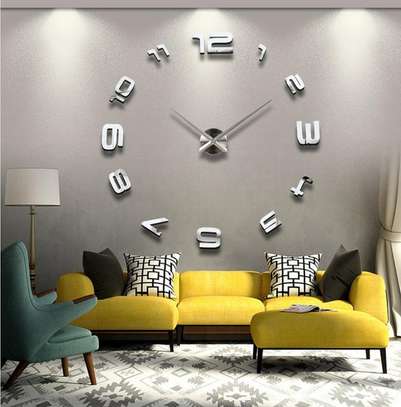 3D Mirror DIY Wall Clock  DIY Large Modern Design image 3