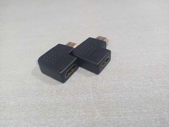 HDMI Male-Female Adapter in L, 90º output image 1