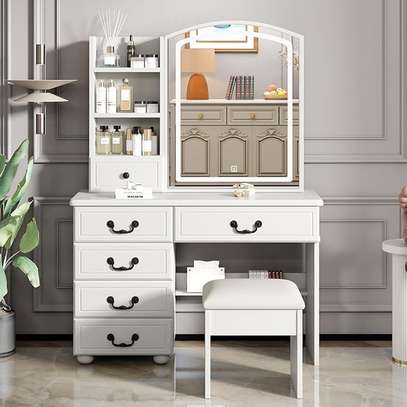 Dressing Table: Led Light Vanity Table, Sleek Makeup Station image 2