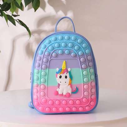 Unicorn Pop School Backpack for Girls Pop Bubbles Toy image 2
