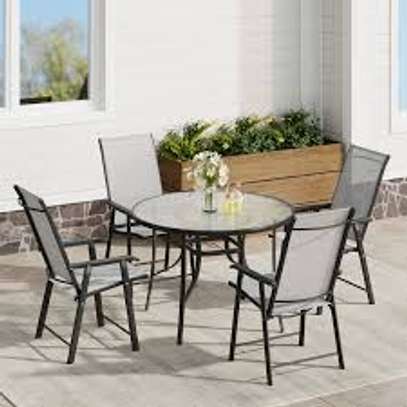 4 Chairs and 1 Round Table for Indoor-Outdoor Dining Set image 4