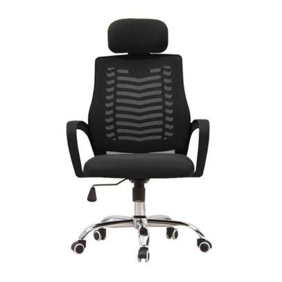 Office Chair: Black Office Chair with  headrest image 2