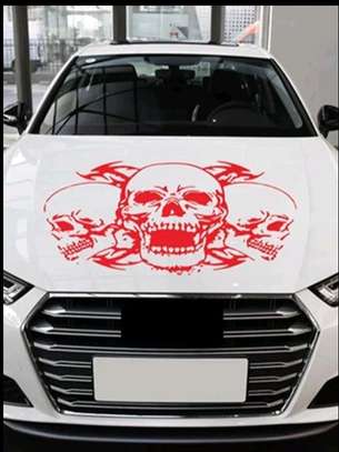 3 skull Car Hood sticker image 2