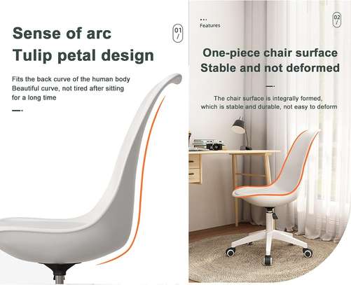 Office Stool: Curved White Adjustable  Office Stool image 5